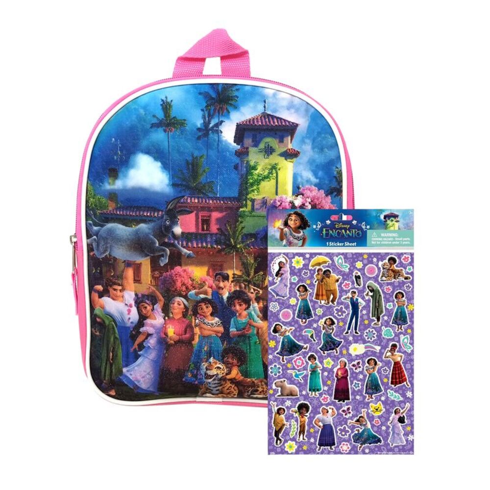 New Disney Encanto Backpack 11" w/ Raised Stickers Set